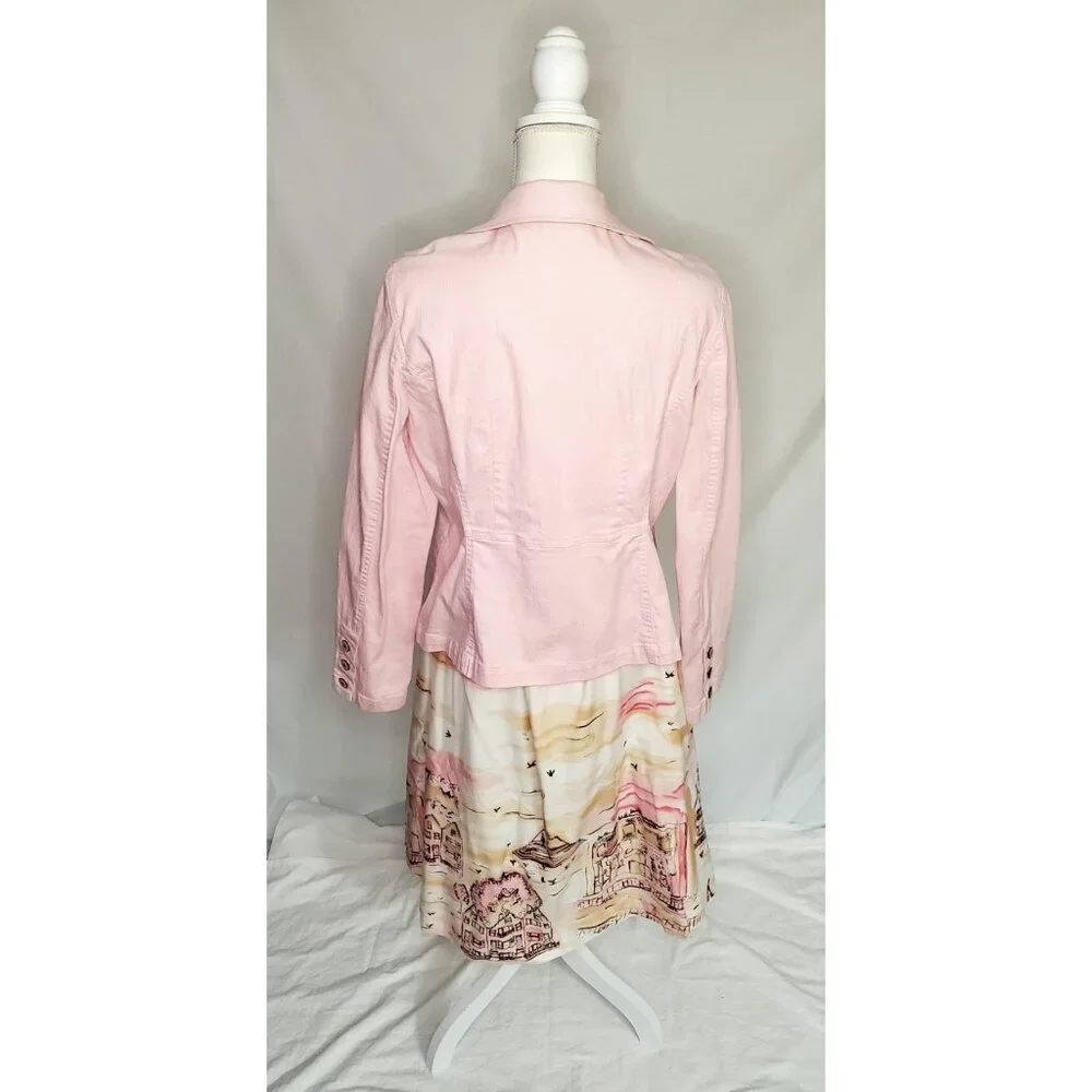 Valerie Stevens Cotton A-Line Skirt And Pink Fitted Jacket Set Preppy Designer - Picture 6 of 16